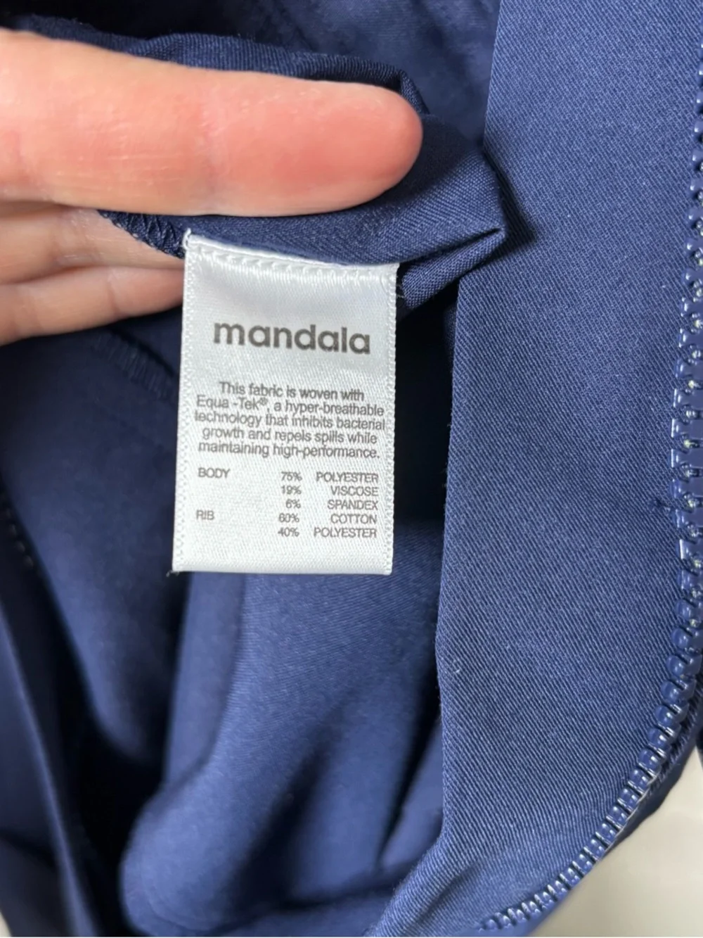 Mandala Jumpsuit Scrubs Womens XL Blue Pockets Woven Equa-Tek Full Zip Jogger - Picture 14 of 15